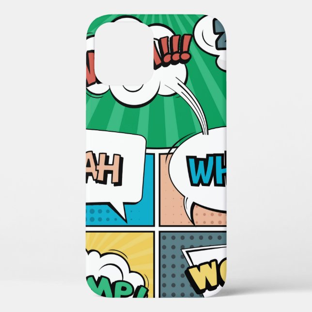 Funda De Case-Mate Para iPhone Resumen concepto creativo comic pop art style blan (Reverso )