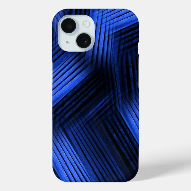 Funda De Case-Mate Para iPhone Resumen contemporáneo azul (Reverso )