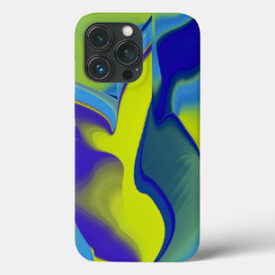 Funda Para iPhone 13 Pro Resumen de arte 3D en verde púrpura amarillo
