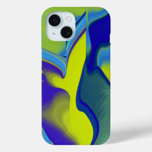 Funda Para iPhone 15 Resumen de arte 3D en verde púrpura amarillo