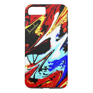 Funda Para iPhone 8 Plus/7 Plus Resumen de arte colorido, personalizado con nombre
