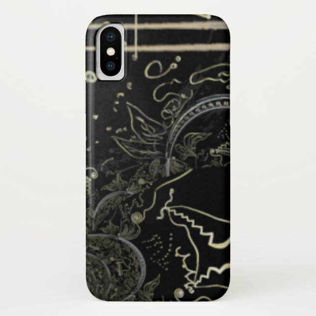 Funda De Case-Mate Para iPhone Resumen de arte negro (Reverso)