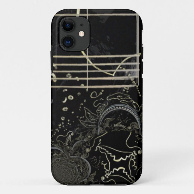 Funda De Case-Mate Para iPhone Resumen de arte negro (Reverso)