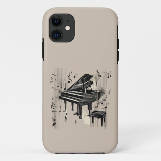 Funda De Case-Mate Para iPhone Resumen de arte piano (Reverso)