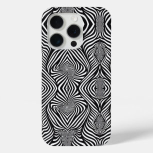 Funda Para iPhone 15 Pro Resumen de cebra B&W Sherpa Blanket