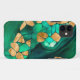 Funda De Case-Mate Para iPhone Resumen de células Voronoi - verdes y oro (Reverso (horizontal))