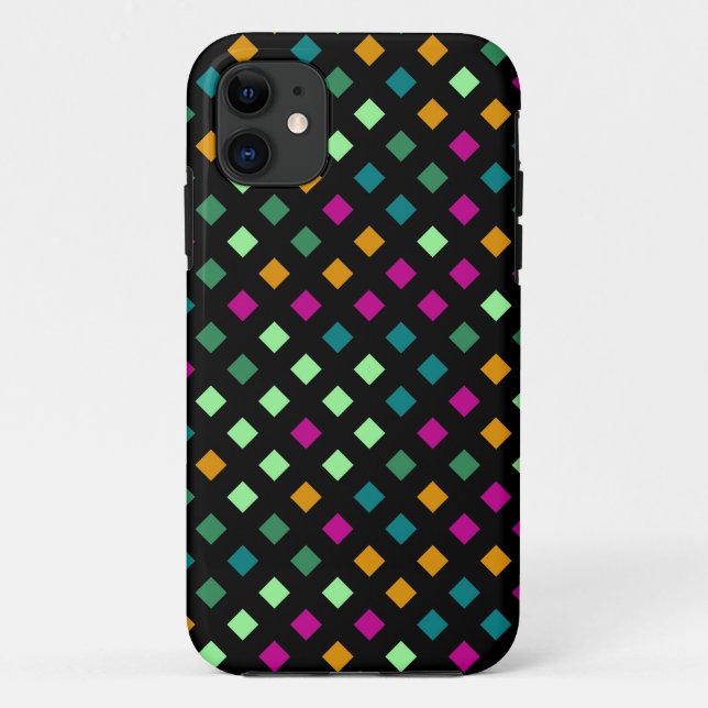 Funda De Case-Mate Para iPhone Resumen de Diamante Geométrico | Plazas retro mode (Reverso)