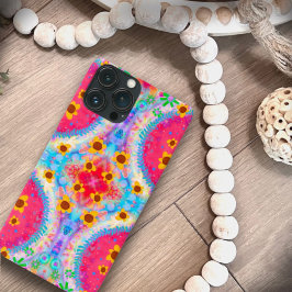 Funda Para iPhone 13 Pro Max Resumen de diversión floral de BoHo rosa