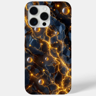 Funda Para iPhone 15 Pro Max Resumen de energía eléctrica con luz dorada