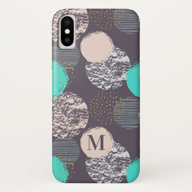 Funda De Case-Mate Para iPhone Resumen de estuches de teléfono monograma de perso (Reverso)