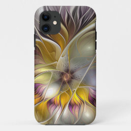 Funda Para iPhone 11 Resumen de fantasía colorida Flor Fractal Moderno
