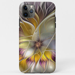 Funda Para iPhone 11 Pro Max Resumen de fantasía colorida Flor Fractal Moderno