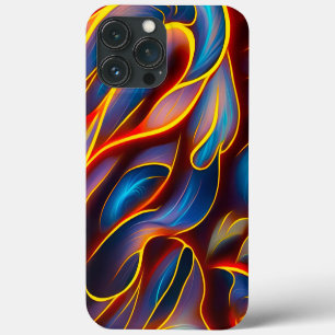 Funda Para iPhone 13 Pro Max Resumen de flamencos rojos Swirl Blue