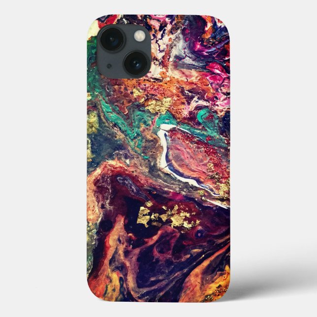 Funda De Case-Mate Para iPhone Resumen de flores mágicas oro rosa (Reverso)