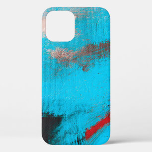 Funda Para iPhone 12 Resumen de fondo artístico, pintura, fino, azul, l