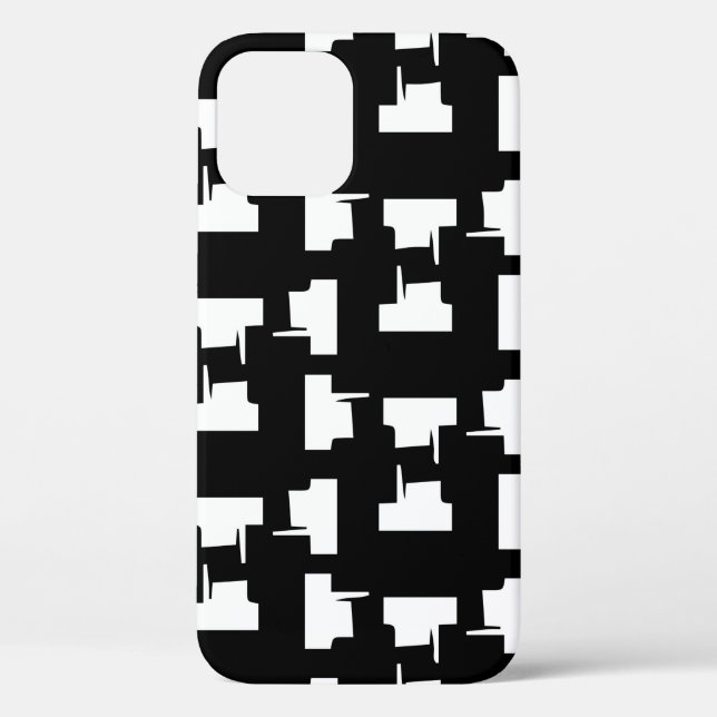 Funda De Case-Mate Para iPhone Resumen de fondo monocromo. Ilustración de semiton (Reverso )