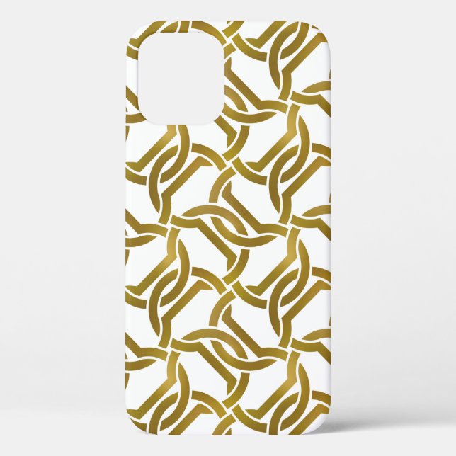 Funda De Case-Mate Para iPhone Resumen de fondo repetible dorado retorcido (Reverso )