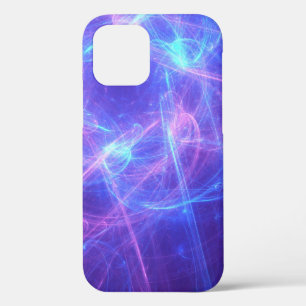 Funda Para iPhone 12 Pro Resumen de fractal azul y rosa