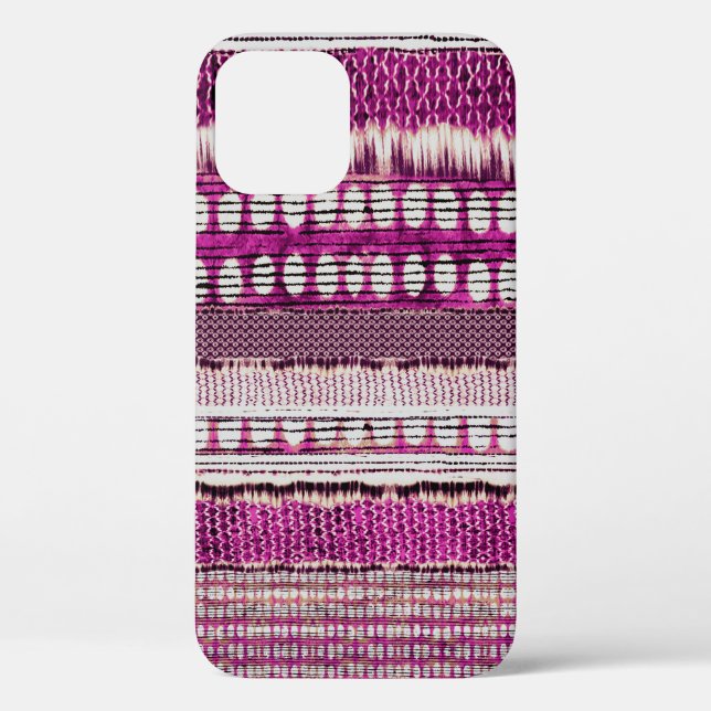 Funda De Case-Mate Para iPhone Resumen de frontera étnica de Fuchsia (Reverso )