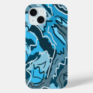 Funda Para iPhone 15 Resumen de Icy Blue Marbble