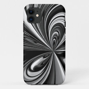 Funda Para iPhone 11 Resumen de la curva en blanco y negro