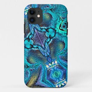 Funda Para iPhone 11 Resumen de la explosión de color Aqua Blue Verde a