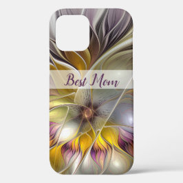 Funda Para iPhone 12 Resumen de la flor colorida Fantasía Fractal Mejor