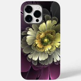 Funda Para iPhone 14 Pro Max De Case-Mate Resumen de la flor fractal gris purpur moderna