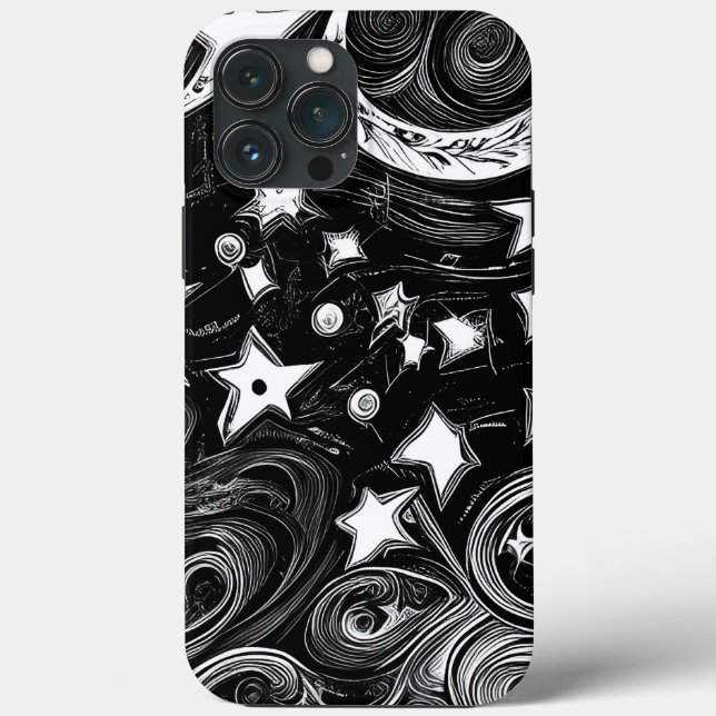 Funda De Case-Mate Para iPhone Resumen De La Luna Y Las Estrellas (Reverso )