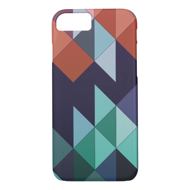 Funda De Case-Mate Para iPhone Resumen de la Marina Geométrica Azul Marrón Verde  (Reverso)