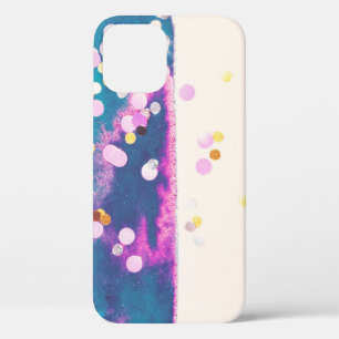 Funda Para iPhone 12 Resumen de la salpicadura de color azul Purpurinos