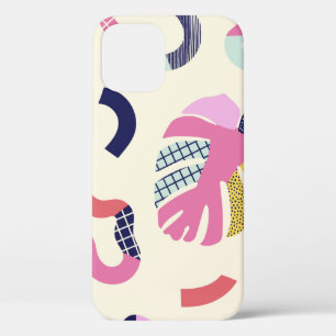 Funda Para iPhone 12 Resumen de las formas tropicales patrón sin soldad