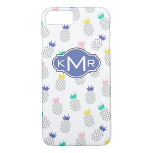 Funda Para iPhone 8/7 Resumen de las piñas   Monograma