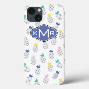 Funda Para iPhone 13 Resumen de las piñas   Monograma
