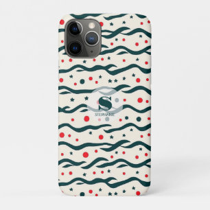 Funda Para iPhone 11 Pro Resumen de líneas onduladas y patrón de formas geo