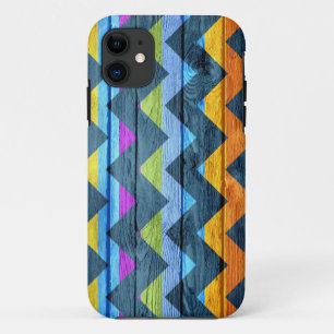 Funda Para iPhone 11 Resumen de madera de Chevron colorido #2