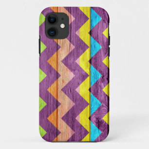 Funda Para iPhone 11 Resumen de madera de Chevron Vintage #5