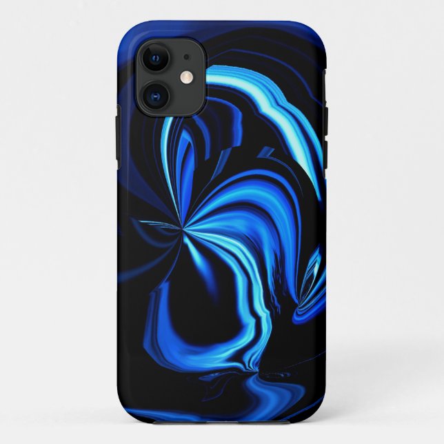 Funda De Case-Mate Para iPhone Resumen de mariposa azul (Reverso)