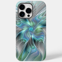 Funda Para iPhone 14 Pro Max De Case-Mate Resumen de mariposa azul verde azul Fantasía arte 