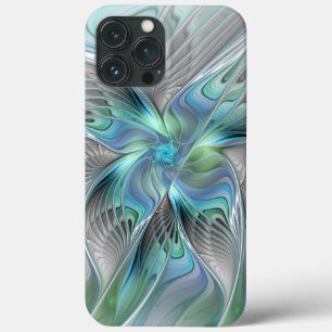 Funda Para iPhone 13 Pro Max Resumen de mariposa azul verde azul Fantasía arte 