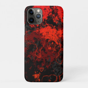 Funda Para iPhone 11 Pro Resumen de mármol rojo, negro y gris