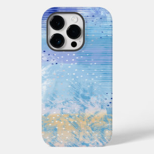 Funda Para iPhone 14 Pro De Case-Mate Resumen de medios mixtos azul turquesa amarillo