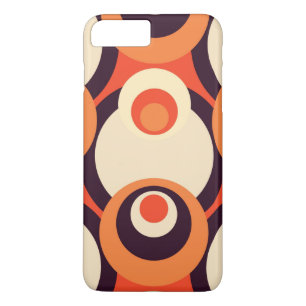 Funda Para iPhone 8 Plus/7 Plus Resumen de naranja y Brown Retro Cincuenta