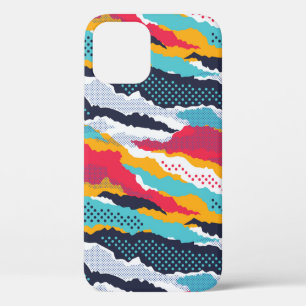 Funda Para iPhone 12 Resumen de papel tapiz de camuflaje colorido con p