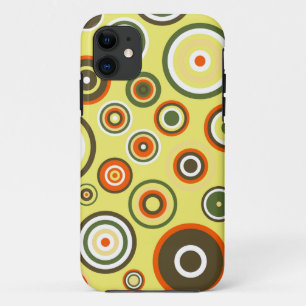 Funda Para iPhone 11 Resumen de patrón de círculos cortos Vintage col
