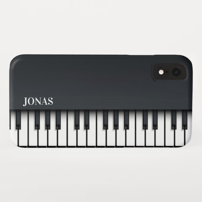 Funda De Case-Mate Para iPhone Resumen de piano negro (Reverso (horizontal))