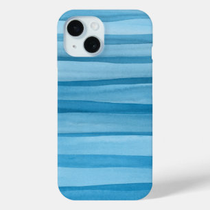 Funda Para iPhone 15 Resumen de pinceles de patrón de color azul de agu