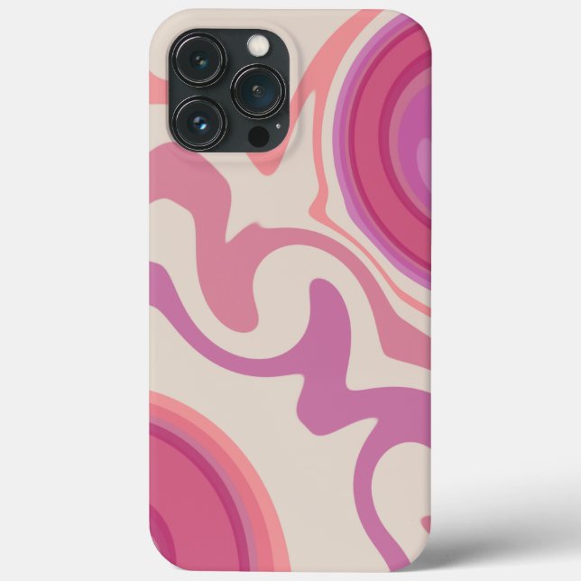 Funda De Case-Mate Para iPhone Resumen De Pink Modern Swirls Divertido en (Reverso )