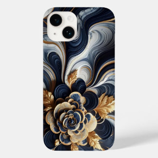 Funda Para iPhone 14 De Case-Mate Resumen de pintura de mármol azul y oro de la Mari