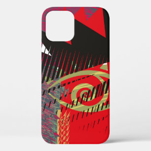 Funda Para iPhone 12 Resumen de pintura facial, arte mural, diseño vint